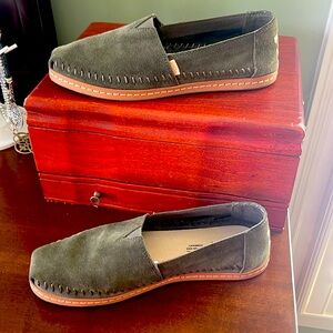 TOMS olive green loafers